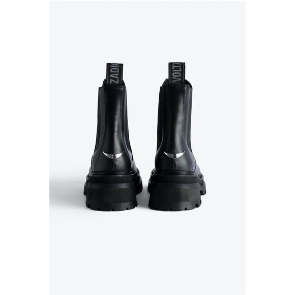 NEW ZADIG & VOLTAIRE women's ride chelsea boots in noir - Picture 3 of 3